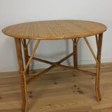 Round dining table 4 people rattan