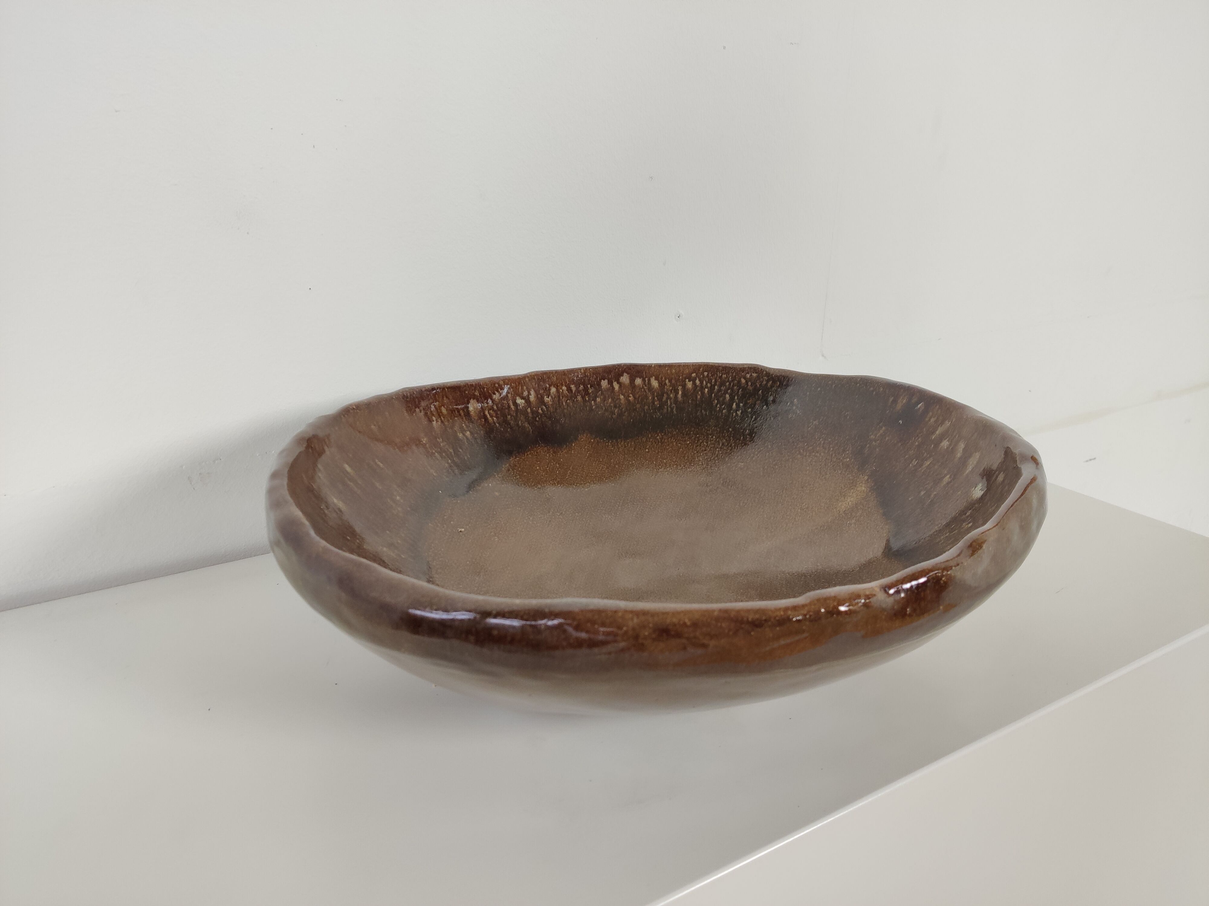 large vintage ceramic fruit basket Germany 1960s