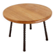 Round coffee table with twisted wrought iron base, France 1960s - Ø 67cm