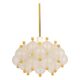 Large frosted glass and brass chandelier by Kinkeldey, Germany, 1970s.