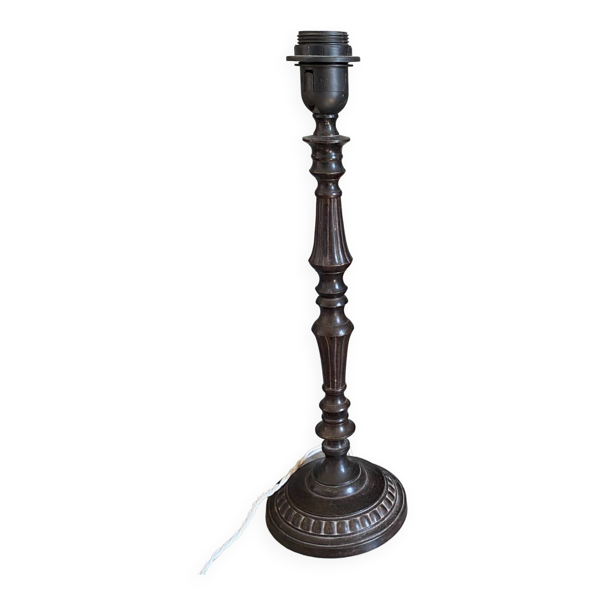 Chiseled metal lamp base