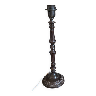 Chiseled metal lamp base