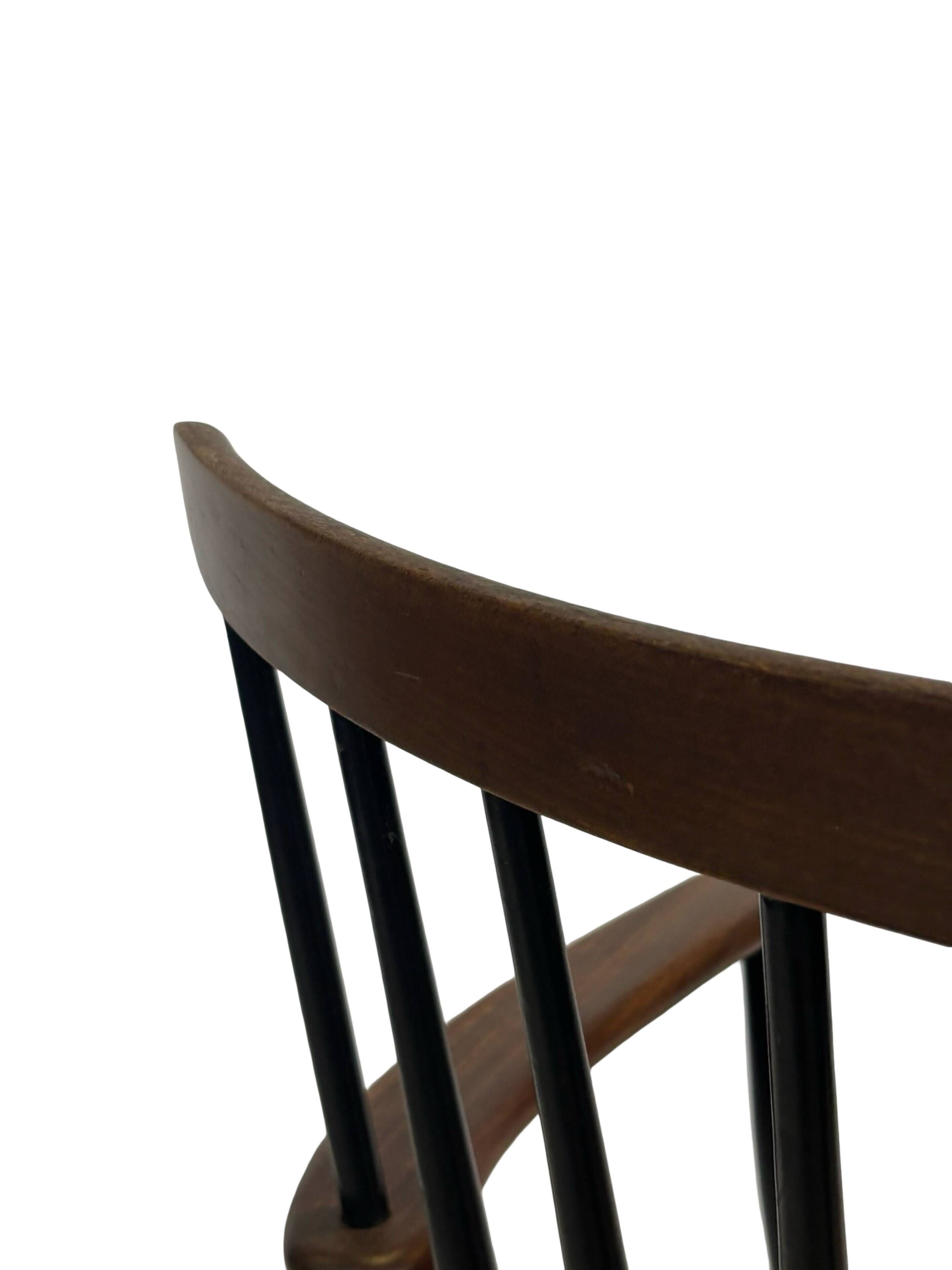 Vintage Danish spindle chair from the 1960s, Tapiovaara style armrests