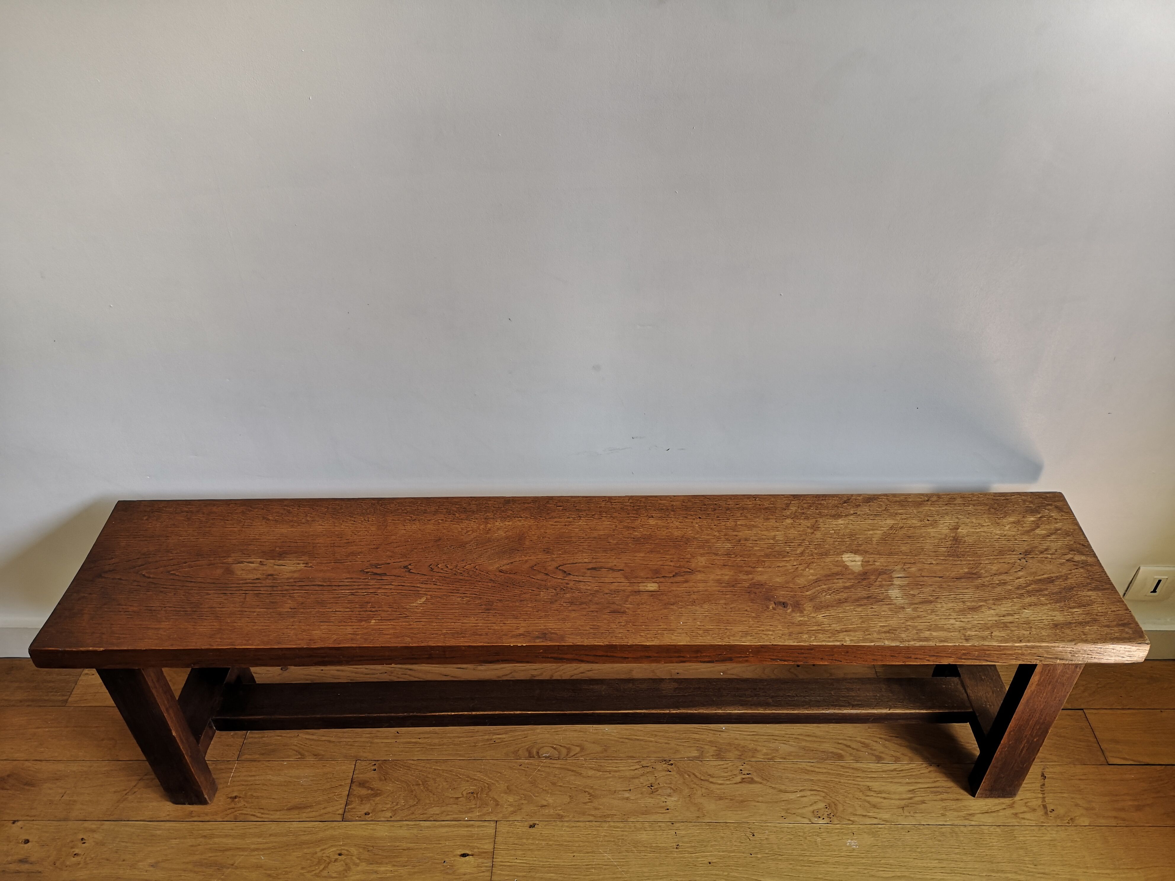 Solid wood farm bench