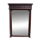Imposant miroir biseauté cadre de bois