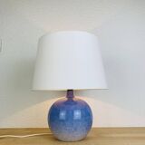 Blue ceramic ball lamp by Duriez, 1980s