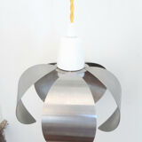 Flower pendant lamp in brushed steel 1970