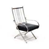 Henri Pouenat chair and "Schneider" ottoman