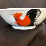 Bol chinois en porcelaine au Coq peint à la main milieu XXème siècle