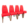 Lot de 4 chaises en tissu avec piétement en chêne