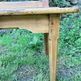 Old wooden bench with backrest, dated 1923