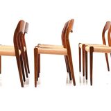 Set of 6 chairs vintage model 71 by N.O.Moller