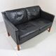 Black leather sofa by Børge Mogensen for Fredericia, Denmark