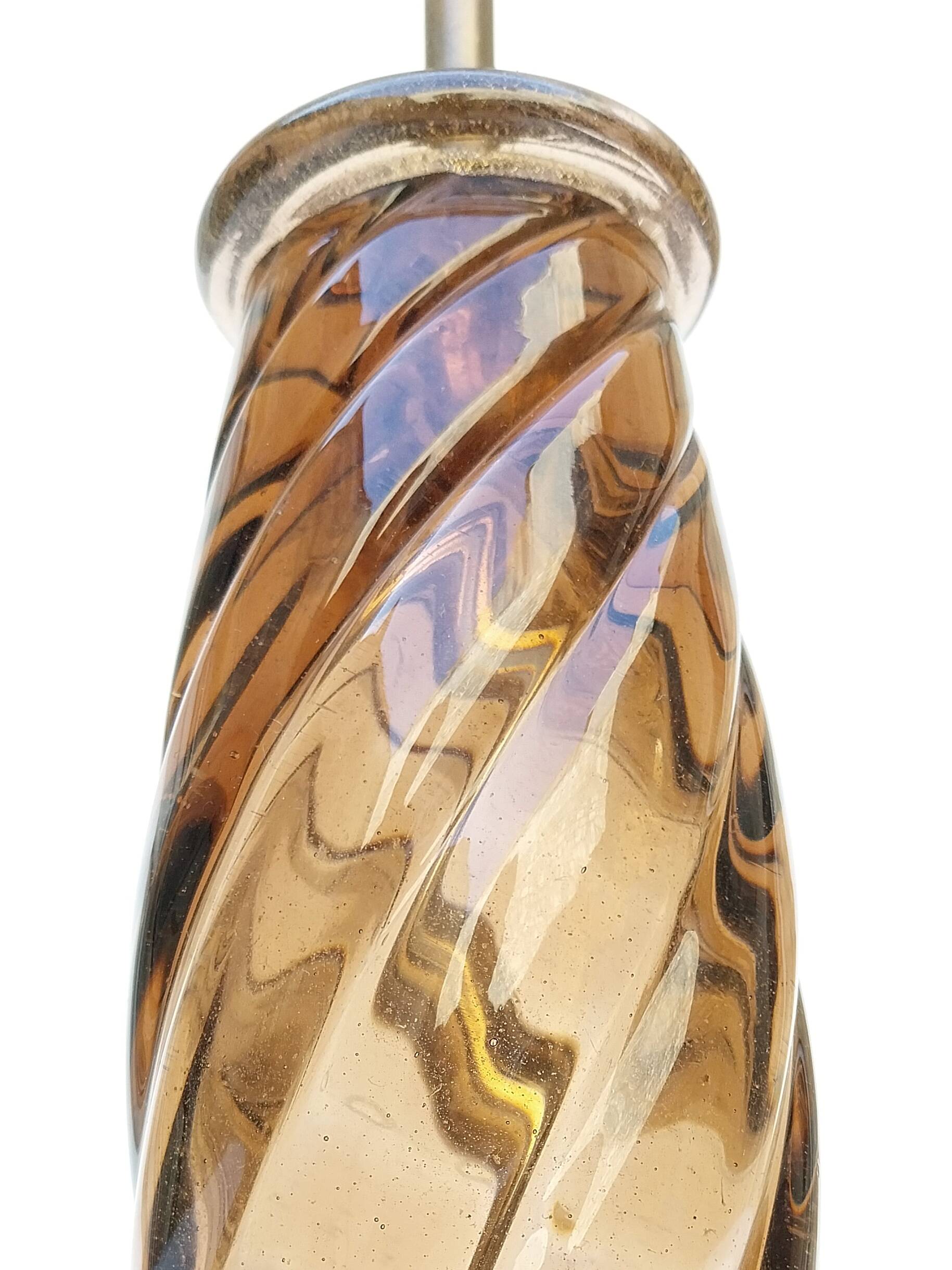 Murano glass lamp with gold glitter