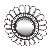 Miroir rotin osier tressé forme fleur 60cm