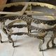 Lot of 3 marble and brass nesting tables.