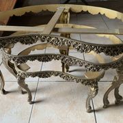 Lot 3 tables gigognes marbre et laiton