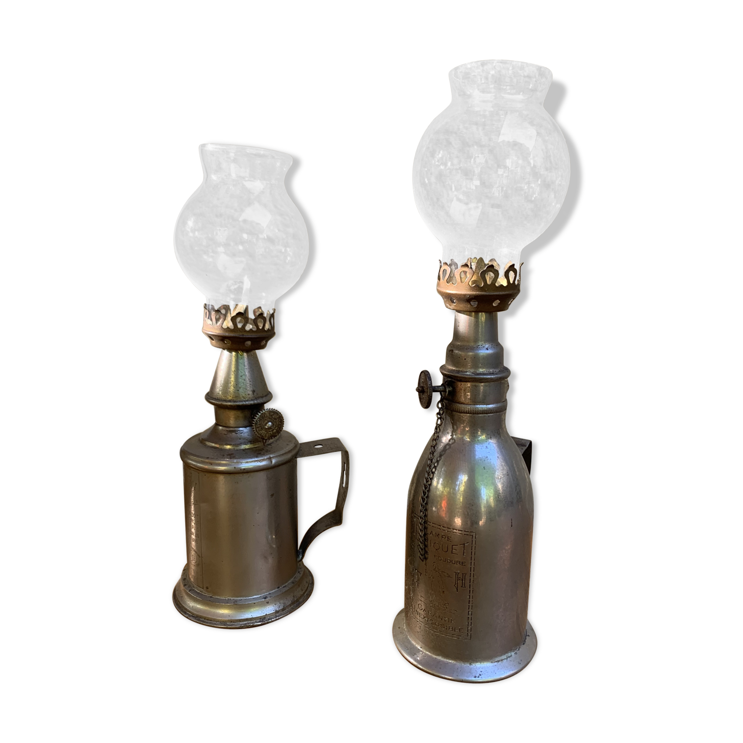 Pigeon oil lamps, set of 2