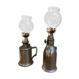 Pigeon oil lamps, set of 2