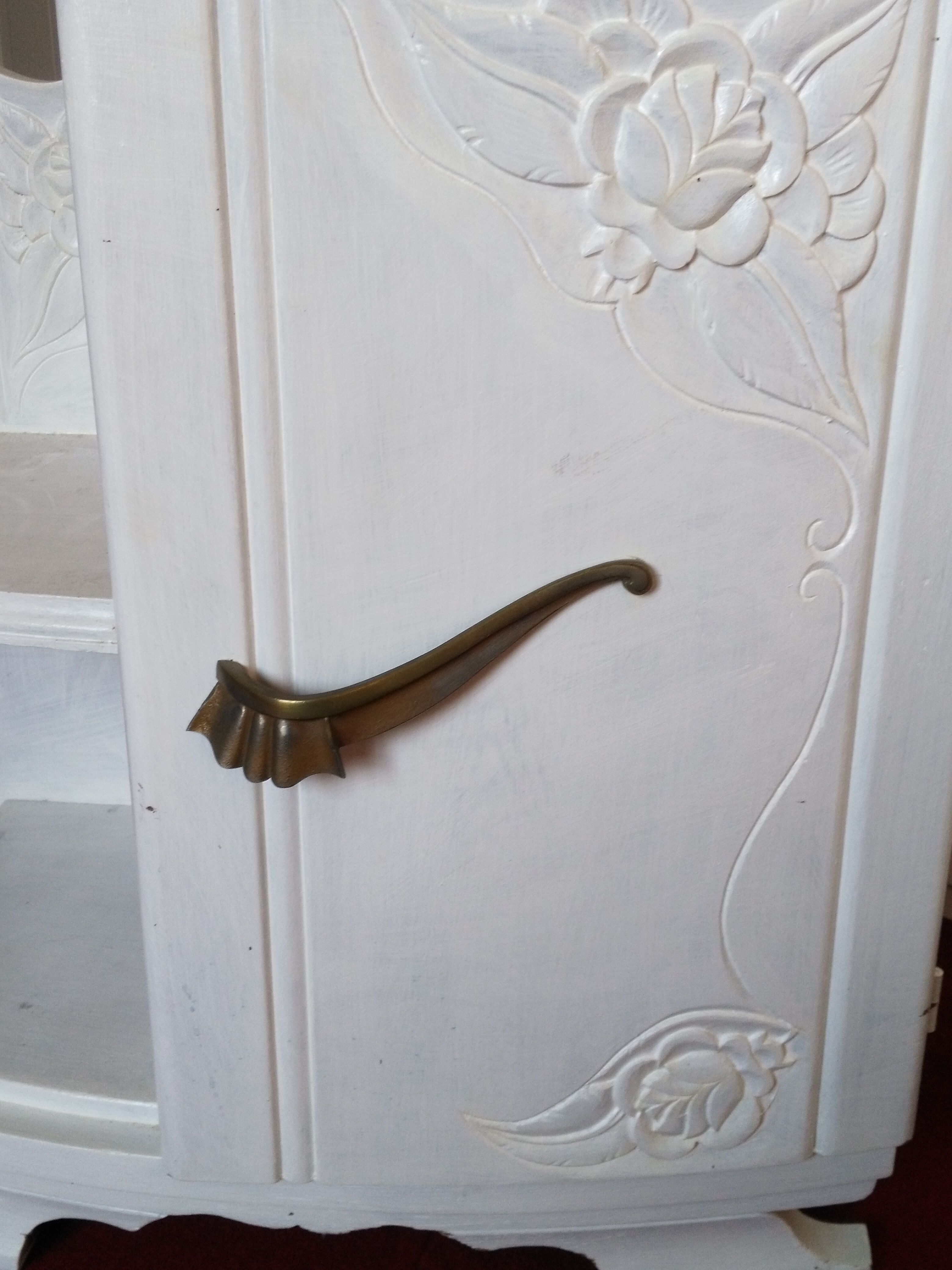 Art Deco bedside table top red marble