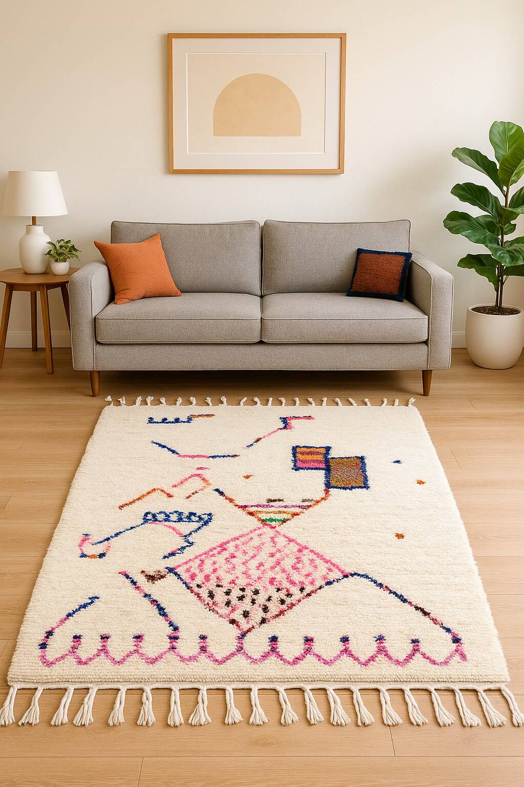 Beautiful handmade Berber rugs, 100% wool, ideal for a Christmas gift.