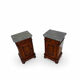 A pair of antique walnut bedside tables from the 1890s.