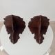Pair of antique carved wooden shelves