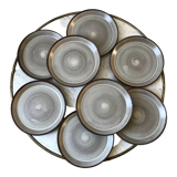 Set of 8 70s stoneware dessert plates
