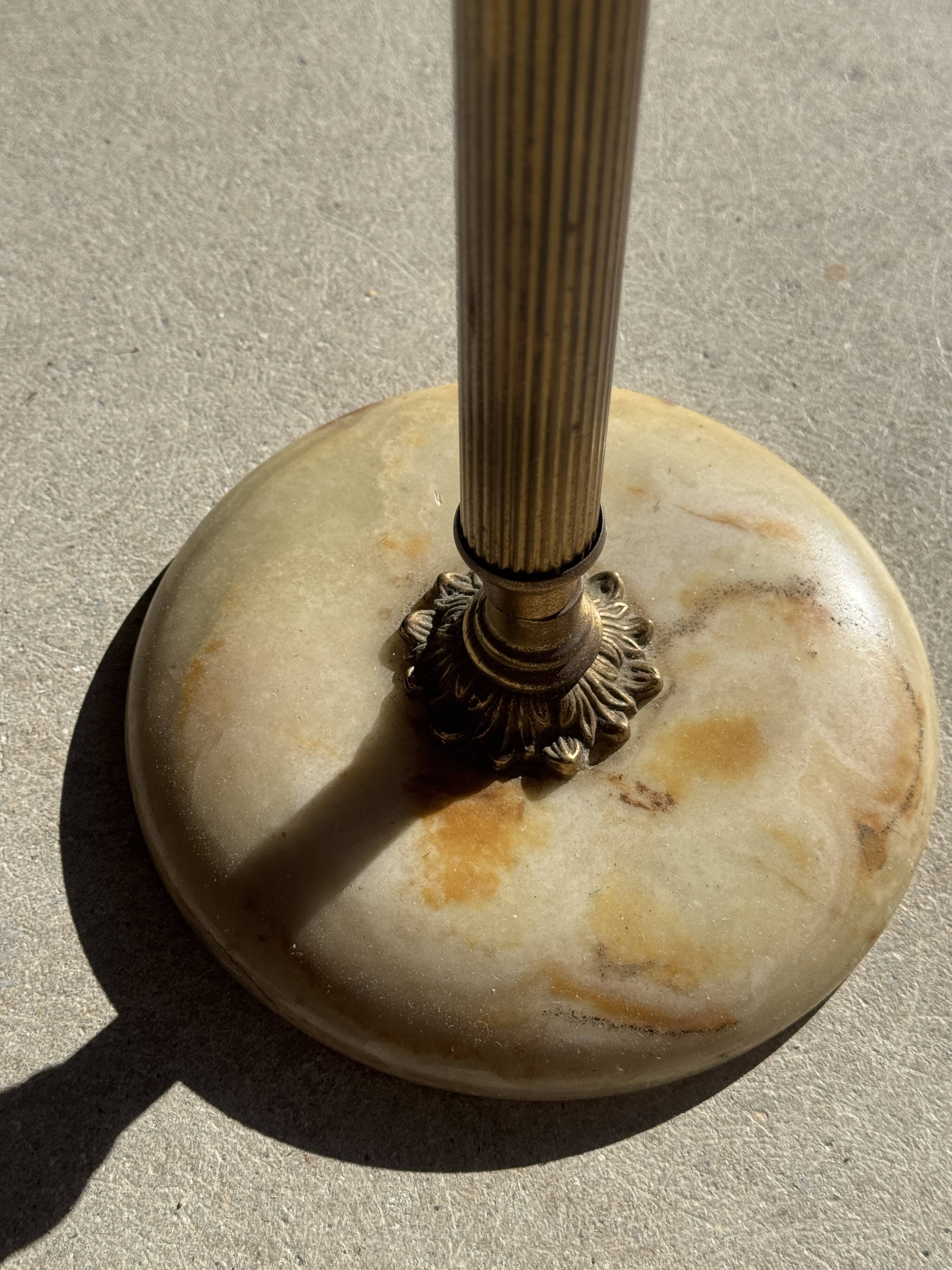 Marble and brass standing ashtray H74 D17