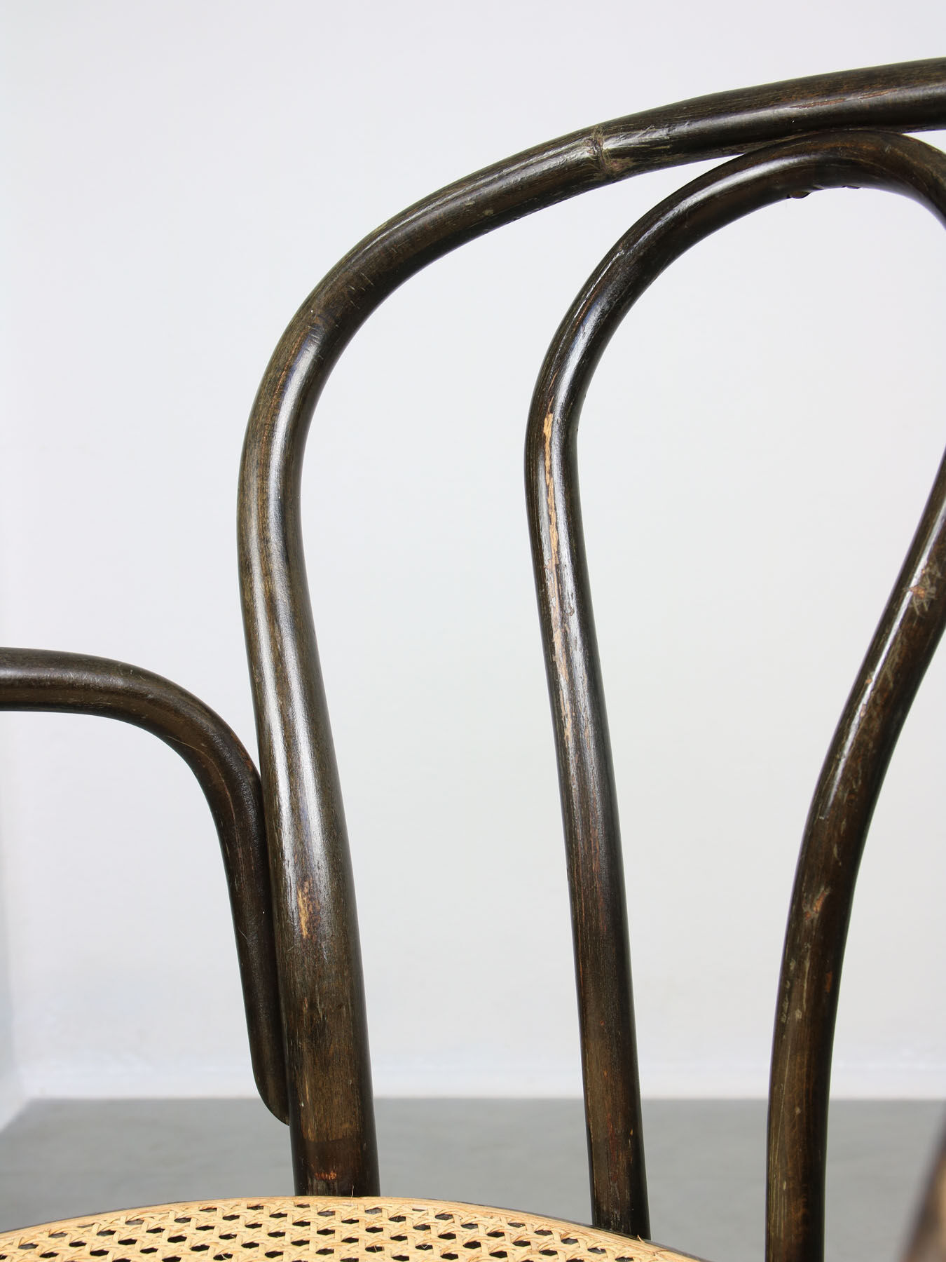 Vintage Bentwood Wide Seat and Arms Bistro Chair