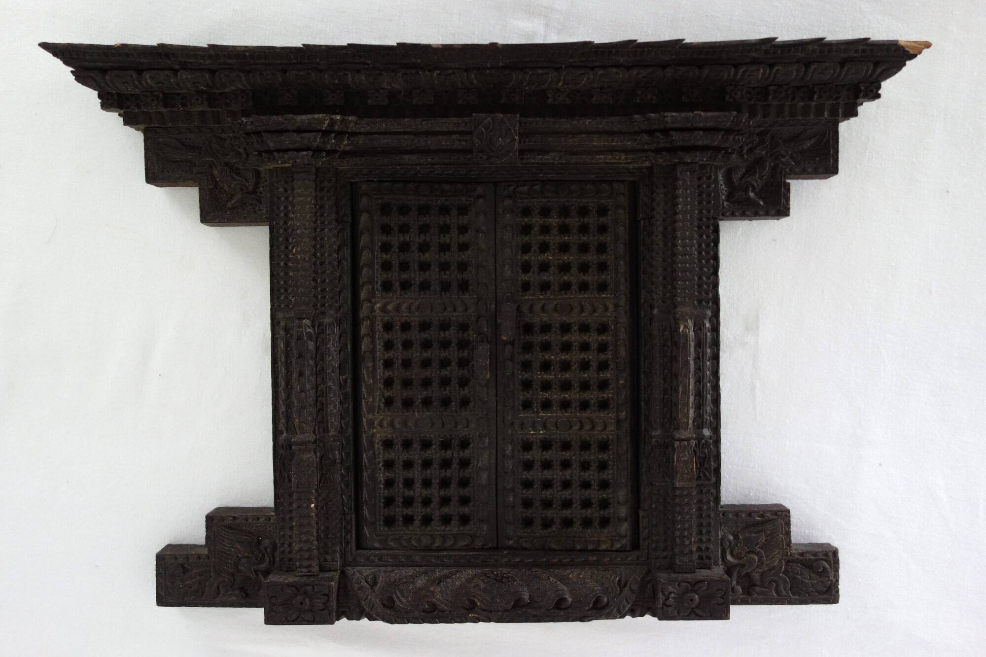 Old Newari Nepali window in carved wood