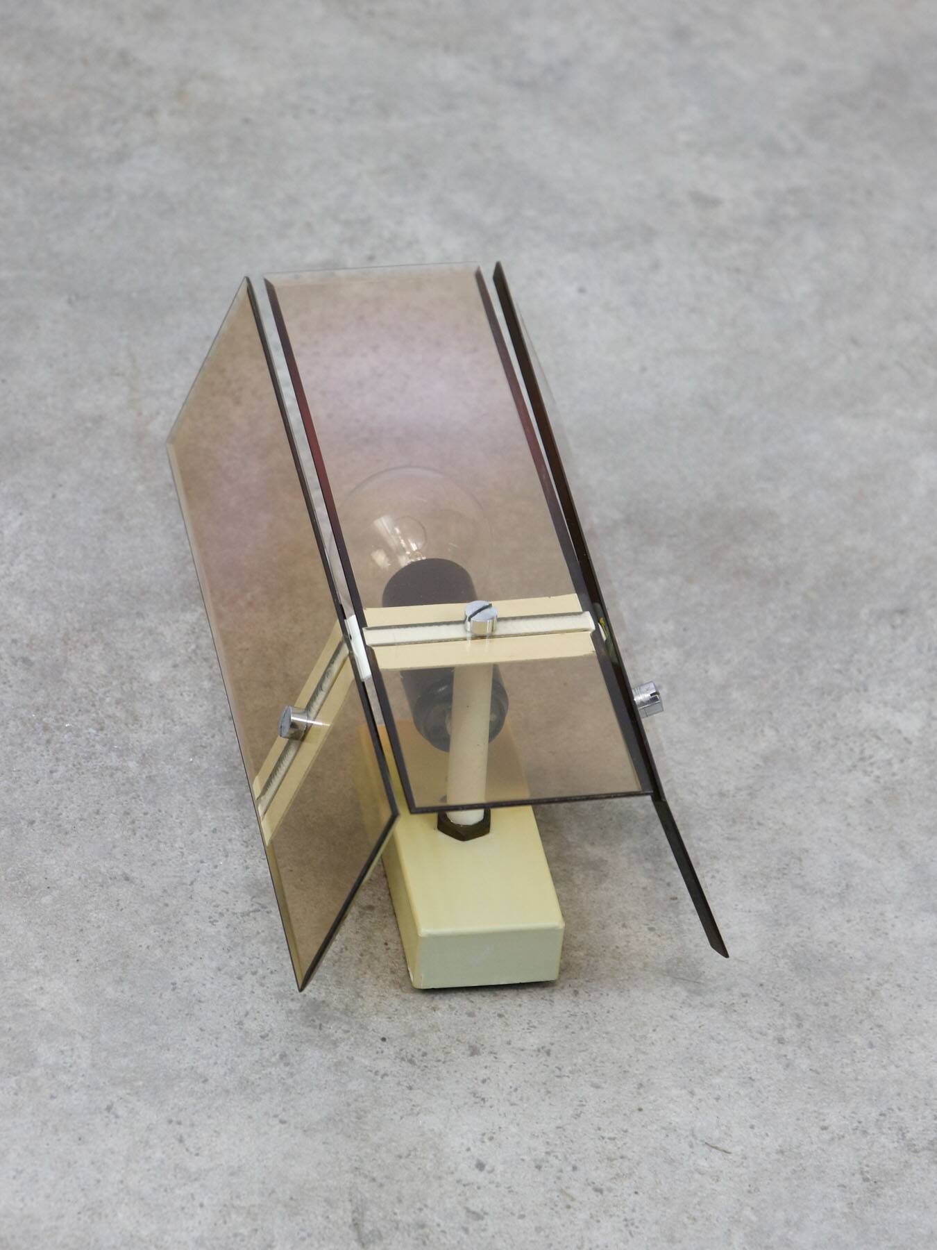 Italian Smoked Plexiglas Sconce for Guzzini, 1970s