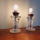 Pair of crystal lamps, Val Saint-Lambert (Belgium), 1930s