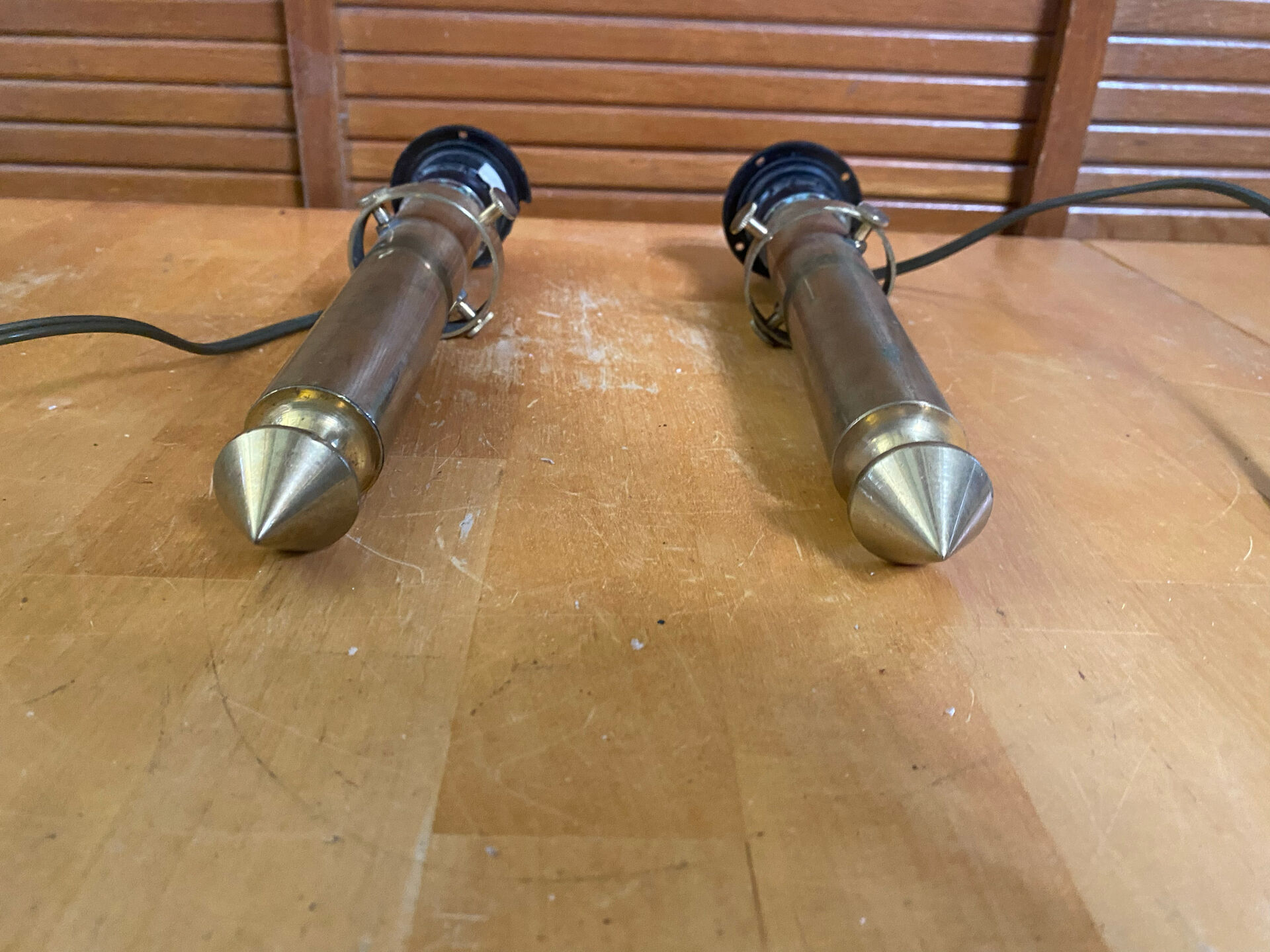 Pair of Antique Torch Style Candelabra Vintage Brass