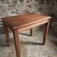 Vintage French walnut writing desk, 1950s Art Deco style, table with drawer, compact desk or side table