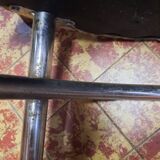 Pair of tubular metal bistro chairs