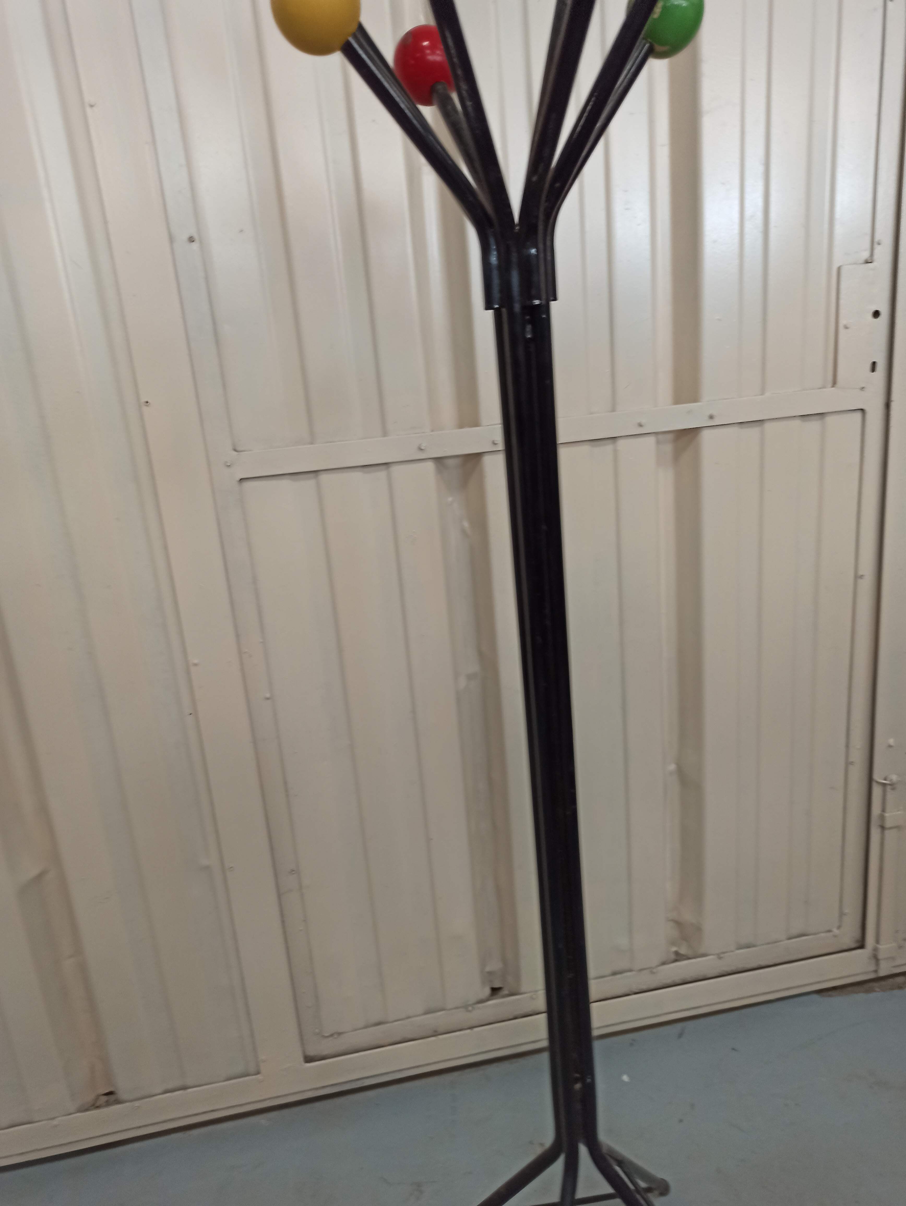 Coat rack parrot locker multicolored balls circa 50