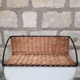 Rattan and steel shelf