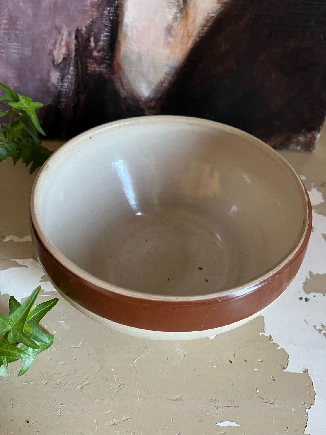 Vintage digoin stoneware salad bowl dish