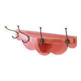 Coat rack in painted wood and vintage brass