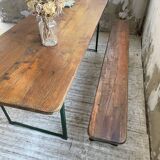 Guinguette table and its 2 benches