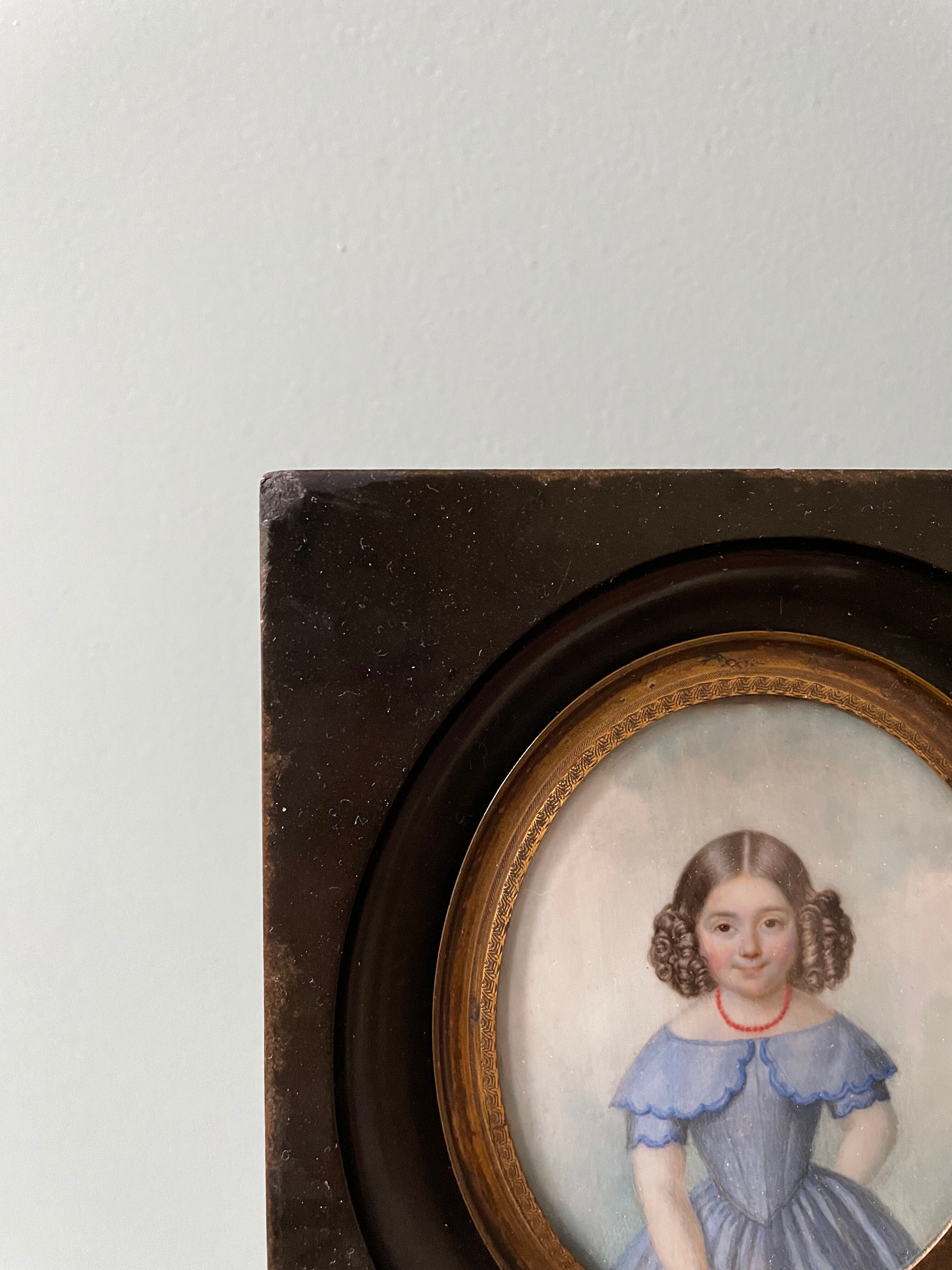 Miniature portrait child xixth