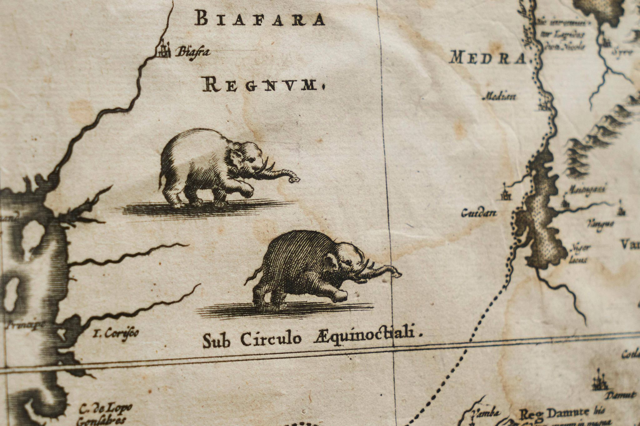 Rare original map of Ethiopia from the 17th century by Willem Janszoon Blaeu.