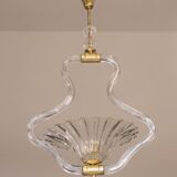 Trasparent Murano Glass Chandelier by Barovier e Toso, 1950s