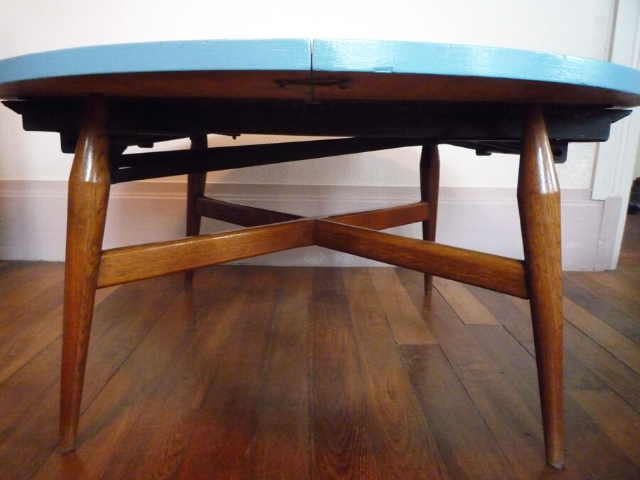 Scandinavian coffee table"smørrebrød" blue, 1960