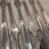 6 silver-plated metal lobster forks by the silversmith Christofle, model Dax.