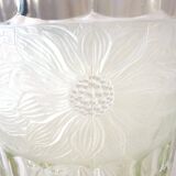 Champagne bucket, Art Deco style and period, thick, molded, frosted crystal