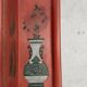 Antique bedside tables in lacquer with hand-painted decorations.