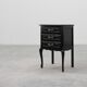 Louis XV Style Chest of Drawers in Black Lacquered Oak, France, 1950s