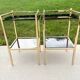 Pair of bedside tables or side tables, Hollywood Regency style,